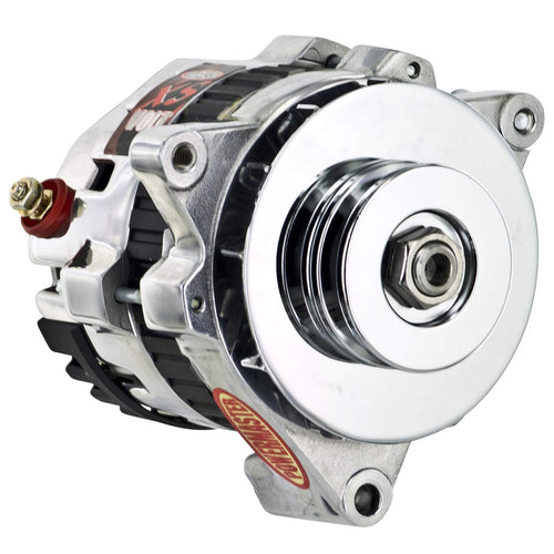 Polish Powermaster 28478 Alternator (CS121 "5X5" 100A XS Volt 1V Pulley Side Bat Post Fan & Baffle 1 Wire)