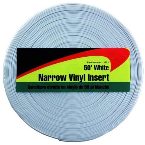 50 foot JR Products White Narrow Vinyl Insert