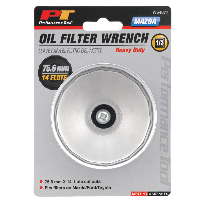 W54077-14 Performance Tool Heavy Duty Cap Style 75.6 Mm Oil Filter Wrench