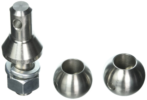 1 Stainless Steel Shank Convert-A-Ball System + 1-7/8 & 2 Trailer Hitch Balls