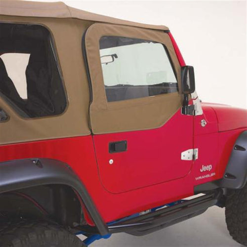 Factory Replacement Door Skins for Jeep Wrangler YJ RAMPAGE PRODUCTS | Clear Windows, Vinyl, Spice Denim | 89617 | Fits 1987-1995 Jeep Wrangler YJ with Soft Upper Doors
