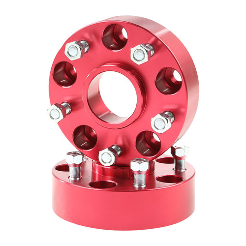 Alloy USA Wheel Spacer Kit RealTruck for Jeep Wrangler/Cherokee/Commander | 1.75", Aluminum, Red | 11304 | Fits 2007-2018 Jeep Wrangler JK/JKU; 2006-2010 Jeep Commander; 2005-2010 Jeep Grand Cherokee