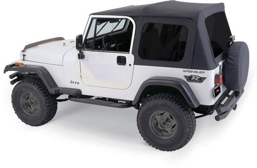 Complete Soft Top for Jeep Wrangler/CJ RAMPAGE PRODUCTS | Tinted Windows, Includes Frame & Hardware, Vinyl, Black Diamond | 68035 | Fits 1979-1986 Jeep CJ7 / 1987-1995 Wrangler YJ