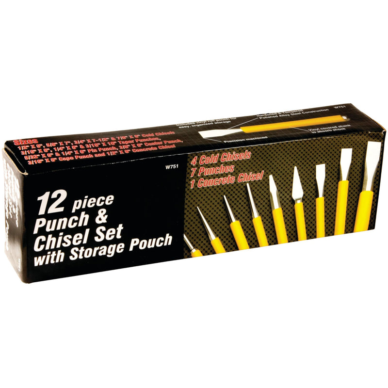 12-Piece Performance Tool W751 Chisel and Punch Set