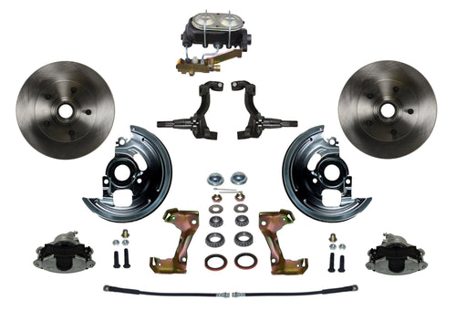 BRAKES LEED Manual Front Disc Brake Conversion Kit With Cast Iron M/C Disc/Drum Side Mount