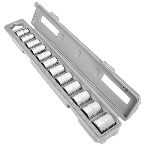 Ingersoll Rand 1/2" Drive Metric Shallow Socket Set, 12-Point, Chrome Vanadium Steel, 12–27mm with Storage Case – 752051 12 Pc.
