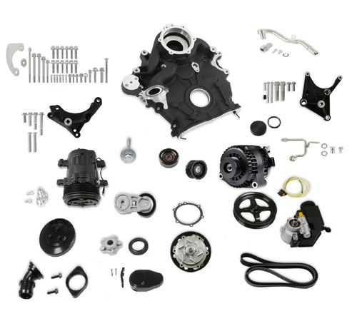 Holley Complete Front Accessory System 20-310BK - High Mount - Black Finish
