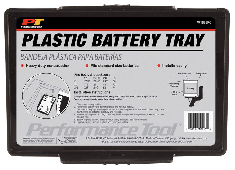 W1692PC Performance Tool Small Plastic Battery Tray