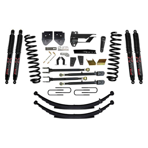 Skyjacker Suspension Lift Kit F17852KS-B w/Shock 8.5 in. Lift Incl. Front Coil Springs Rear Leaf Springs Adjustable 4-Links Black MAX 8500 Shocks