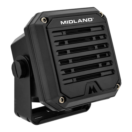 SPK100 Midland Heavy-Duty 20W External Speaker - 180 Degrees Swivel Base Bracket Works with All CB and MXT Radios 8-OHM Sound System 3.5mm Audio Plug - Easy Installation Waterproof Design