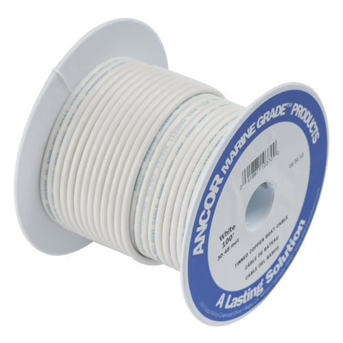 Marine Grade Ancor 112710 Electrical Tinned Copper Battery Cable (6-Gauge, White, 100-Feet)