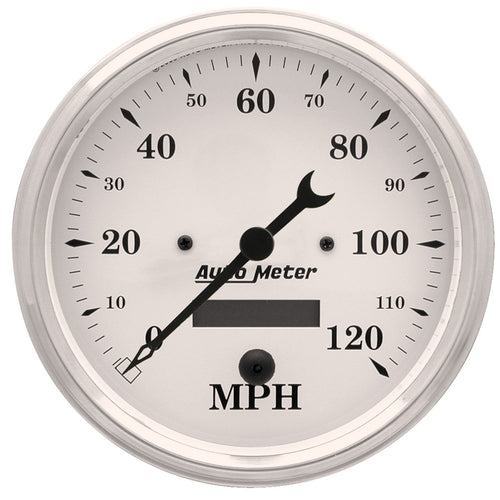 Auto Meter Old Tyme 1689 White Electric Programmable Speedometer