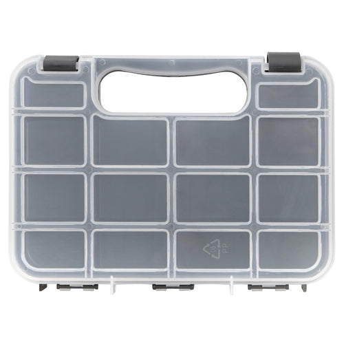 Durable Performance Tool W5189 Plastic Storage Organizer with Full-Height Dividers for Parts and Tools, Flat or Upright Storage with Built-in Feet