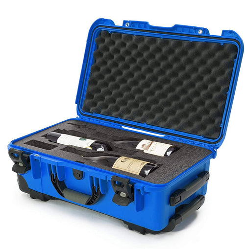Protective Travel Case Nanuk 935 for 3 Bottles of Wine w/Wheels and Extendable Handle, TSA Approved - Blue (935-3BTLS8)
