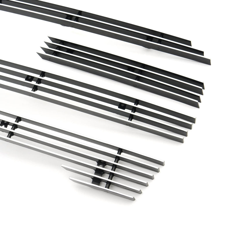 Billet Grille Compatible with Sierra 1500 (2019-2021), Polished, Aluminum, 5 Pc, Overlay - PN #21213