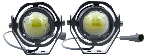 Morimoto X.DRL LED Daytime Running Light, Pair of Universal Pure White DRL Projectors for Custom Headlight Retrofits, Ultra Bright Accent Lighting, Adjustable Mounting Hardware Included (1x LED330)