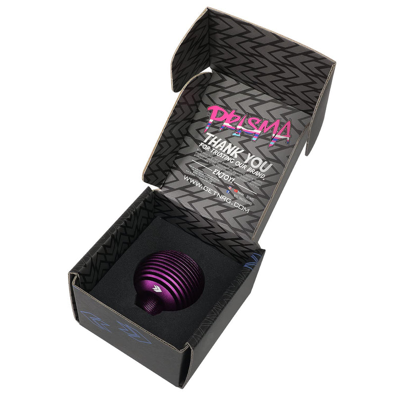 Universal NRG Innovations SK-703PP Aluminum Shift Knob with Thread Adapters, Heat Sink Style Round Ball Shape, Purple