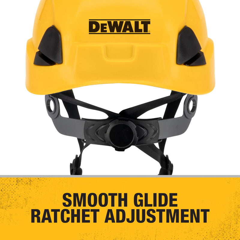Type II DEWALT DPG22V Yellow Class C 4-Point Ratcheting Vented Safety Helmet