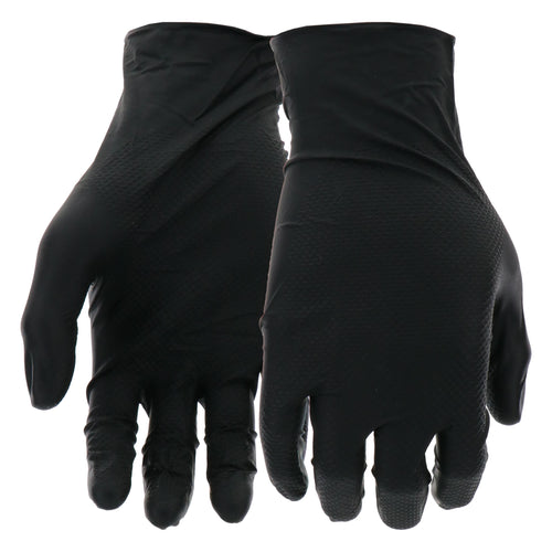 Grippaz PIP Skins 6 Mil Nitrile 9.5" Disposable Gloves 50-Pack, Fish Scale Grip, Chemical & Oil Resistant, Black, Small (67-246/S)