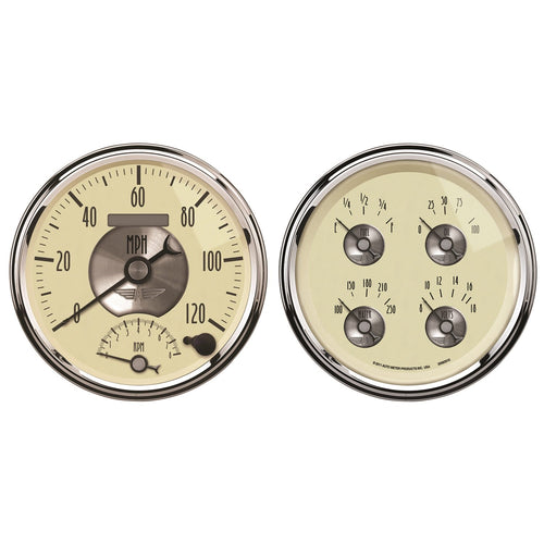 Auto Meter Prestige Series 2004 Antique Ivory Quad Gauge/Tach/Speedo Kit