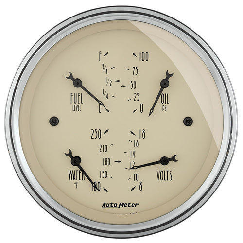 Quad Gauge Auto Meter 1814 Antique Beige