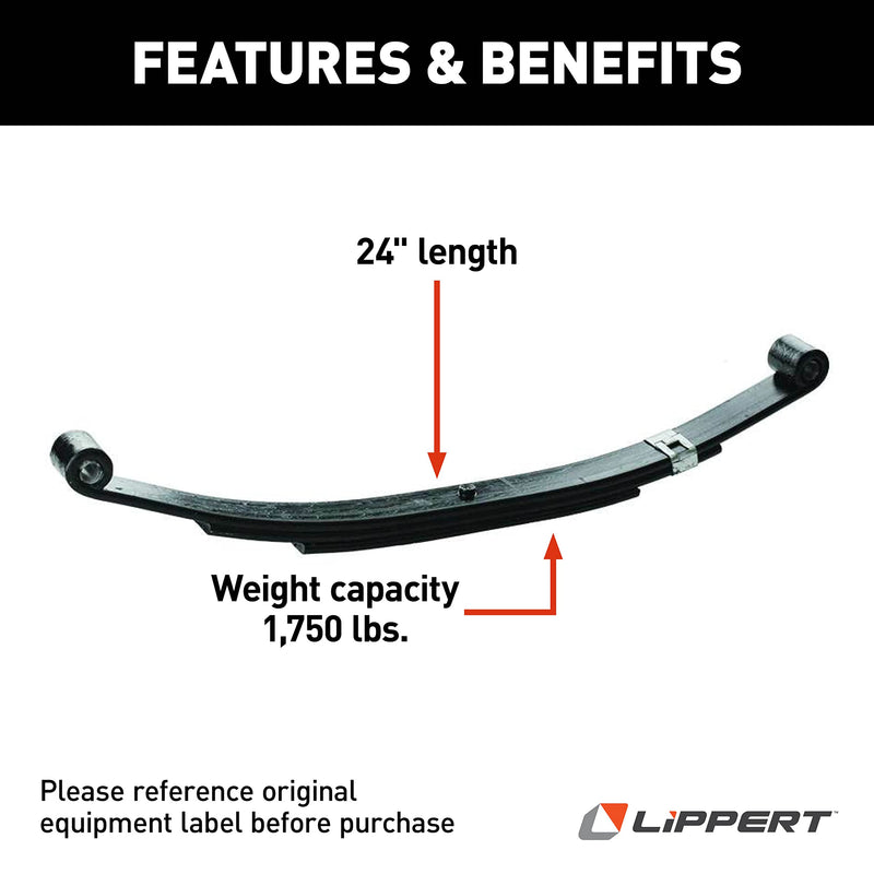 125269 Lippert Components - 21" Leaf Spring Loaded Length - 1,400 lbs.
