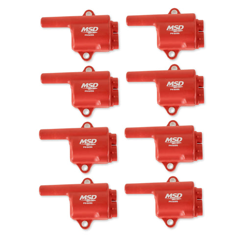 Pro Power Series MSD 82868 Ignition Coil, Red, 8-Pack