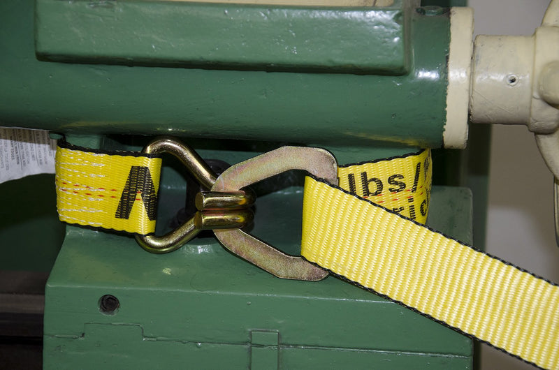 2" x 20' Yellow Erickson Ratchet Strap with Floating D-Ring