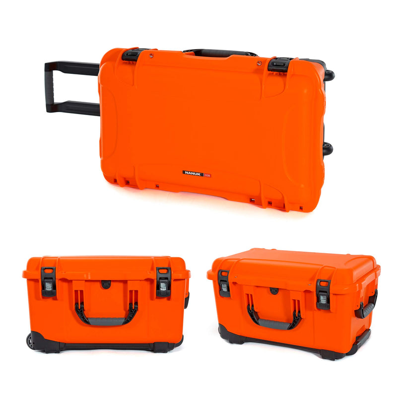 Waterproof NANUK 938 Hard Case with Wheels and Padded Divider - Orange