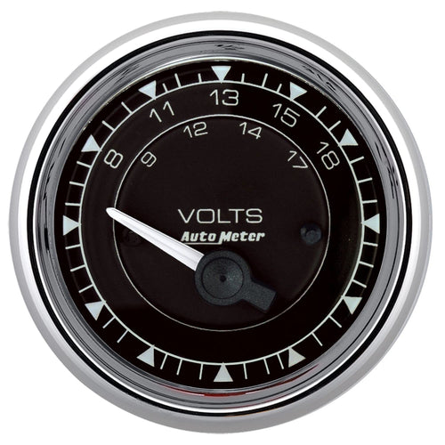 Auto Meter Voltmeter Gauge 9792, 8-18V, Chrono Chrome