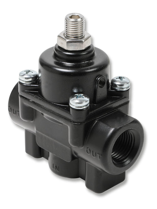 Adjustable Earls Fuel Pressure Regulator - Carbureted - Black - 1-4 PSI