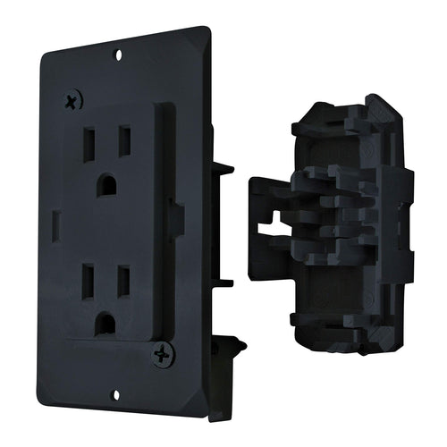 Black Decor Receptacle with Cover - 15A 125V