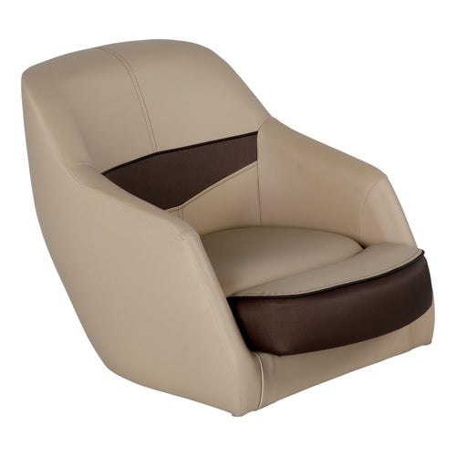 Rockport Series Lippert Pontoon Helm Seat, Marine-Grade Vinyl, High-Density Foam, Easy Installation, Fits Most Pontoons, Compatible with most Captain’s Seat Pedestals, Sand – 20221094133