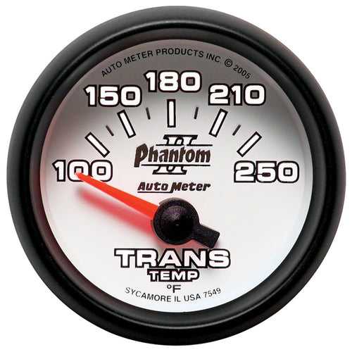 Auto Meter Phantom II 7549 Electric Transmission Temperature Gauge, 2 1/16"