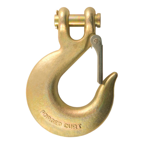 5/8-Inch CURT Forged Steel Clevis Slip Hook with Safety Latch, 65,000 lbs, 1-1/4-In Opening, 5/8" Pin, YELLOW ZINC