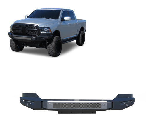 Armour II Heavy Duty Black Horse Modular Front Bumper Modular Matte Black Compatible with 2013-2018 Ram 1500|2019-2022 Ram 1500 Classic-AFB-RA14-BU