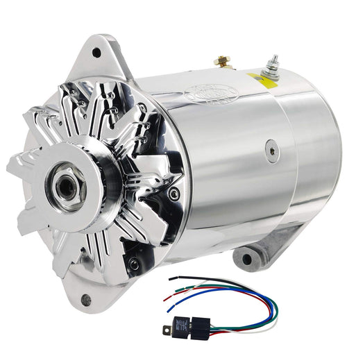 282051-4 Powermaster PowerGEN Alternator (GM Polish Long 90A 12V 1957-'58 Buick "Push to Start" w/Pulley for 3/8" Belt), 1 Pack