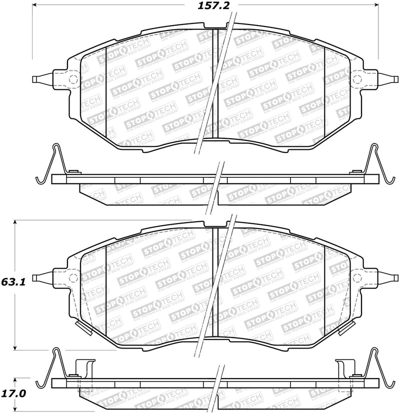 Brake Pads Stoptech 308.10781 with Shims & Hardware