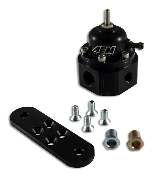 High Volume AEM 25-302BK Black Adjustable Fuel Pressure Regulator
