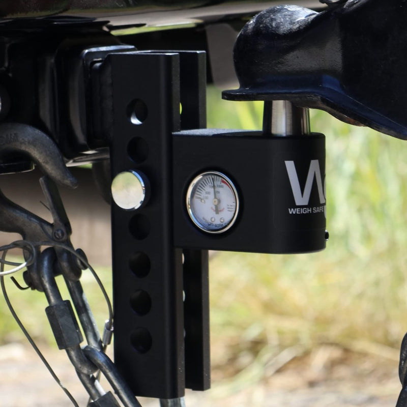 Aero Hitch Weigh Safe - Adjustable Trailer Hitch Ball Mount - 10" Drop Hitch for 2" Receiver - Premium Heavy Duty Steel Trailer Tow Hitch w/Built in Weight Scale for Anti Sway, 12,500 lbs GTW