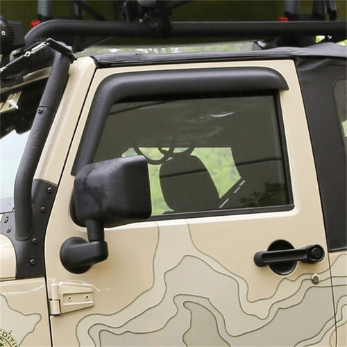 Window Visors Rugged Ridge for Jeep Wrangler JK | Matte Black | 11349.11 | Fits 2007-2018 Jeep Wrangler JK 2-Door