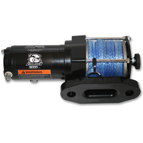 Winch BULLDOG 15011 (3000lb ATV with 40 ft. Synthetic Rope, Mini-Rocker Switch, Mounting Channel, CNC Billet Aluminum Hawse Fairlead)