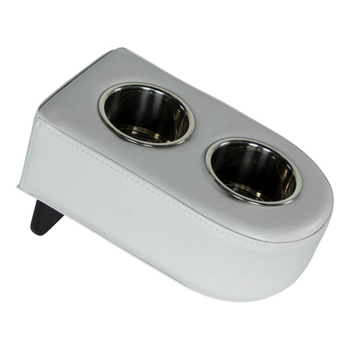 Lippert Pontoon Cup Holders, Sunset Collection, Portable, Durable Marine Grade Construction, Holds Two Beverages, Durable Vinyl, Stainless Steel, 13.5" L x 6.5" W x 5.5" H - 2024049110