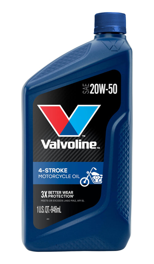 20W-50 Valvoline 4-Stroke Motorcycle Motor Oil 1 Quart