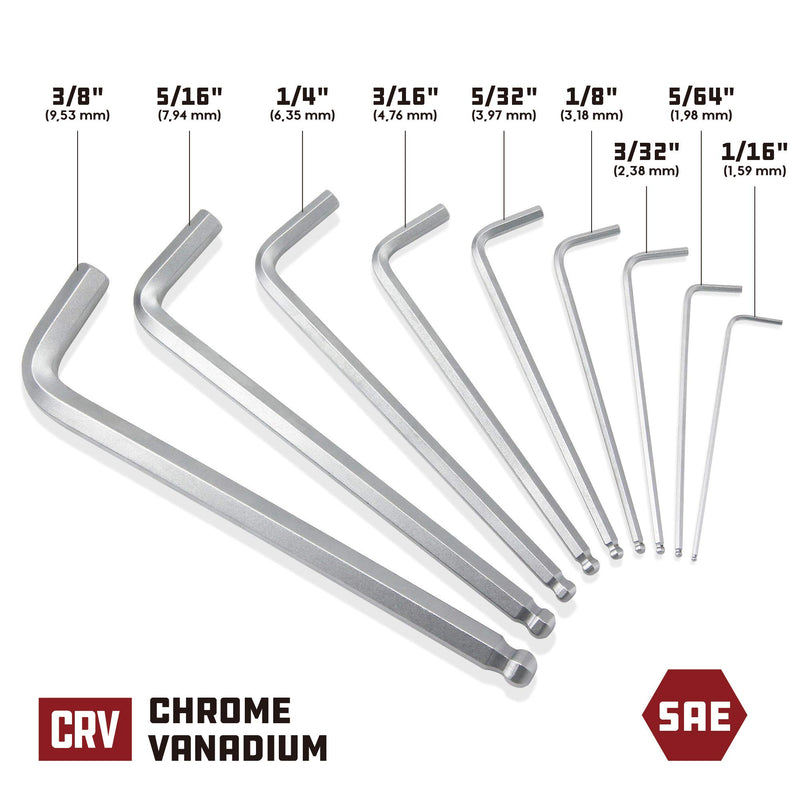 Long Arm Powerbuilt Alltrade Ballend Hex Key Set