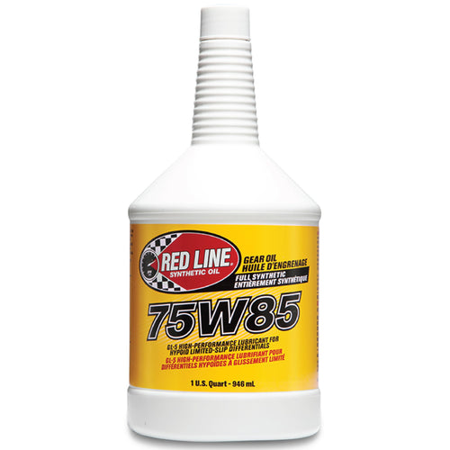 75W85 Red Line 50104 GL-5 Full Synthetic Gear Oil for Hypoid Limited Slip Differentials - 1 Quart