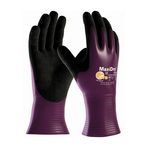 Maxidry By Atg ATG 56-426/XXL, Drivers Style, Prpl./Blk. Nitrile Non-Slip Purple