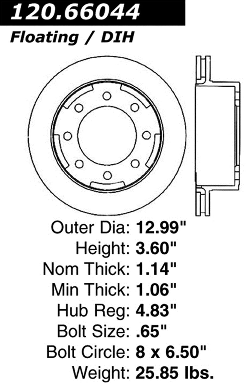 Rear Right StopTech 128.66044R Sport Cross Drilled Brake Rotor