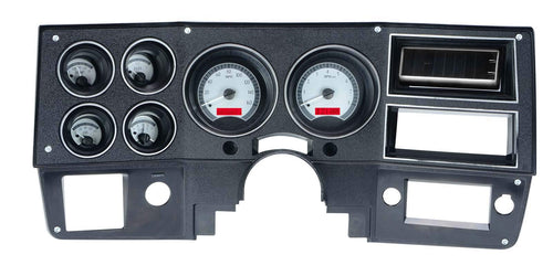 Dakota Digital VHX-73C-PU-S-R Gauge System Analog Dash Compatible with Chevy 1973-87 Pickup Truck, 1973-91 Blazer, GMC Jimmy and Suburbans, Silver Alloy Style, Red Backlighting