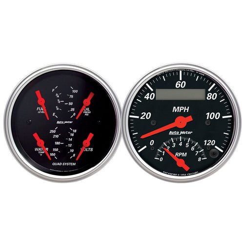 Auto Meter Designer Black Quad Gauge/Tach/Speedo Kit 1409